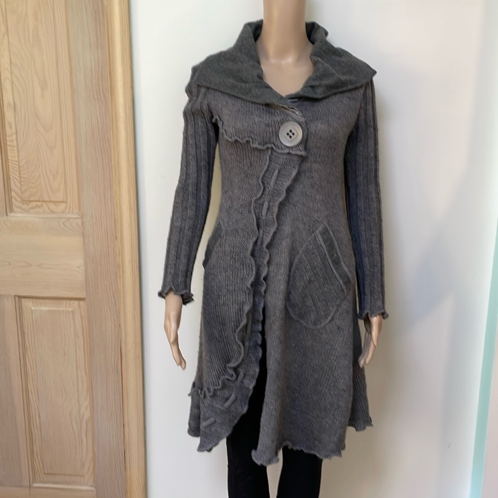 Grifflin Paris Mohair gray knit Long Cardigan